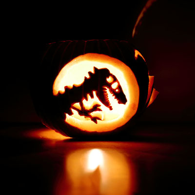 Pumpkin Carving pour Halloween - Dinosaure d'Ulysse
