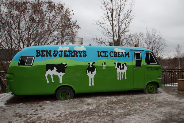 ... on est arrivé à l'usine de glace Ben&Jerry's, VT, USA