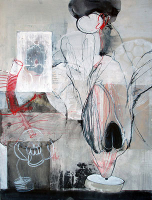 Vegetabilie III, Mischtechnik auf Papier, 95x75 cm