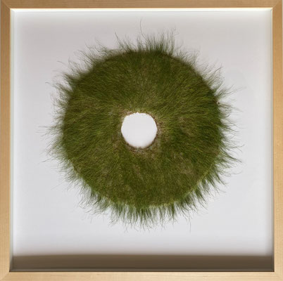 "Wiesloch", 2020, Gras auf Vlies, 50 cm Durchmesser
