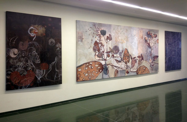 Werden_Sein_Vergehen, Mischtechnik auf Leinwand, 450x200 cm / Kunst am Bau/ Klinikum Zwickau