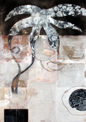 Vegetabilie II, Mischtechnik auf Papier, 100x75 cm (in Sammlung)