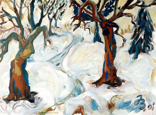 Winterlandschaft | Acryl auf Leinwand | 2001 | 80x60cm