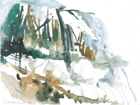 Holzig | Aquarell auf Papier | 1992 | 42x32cm