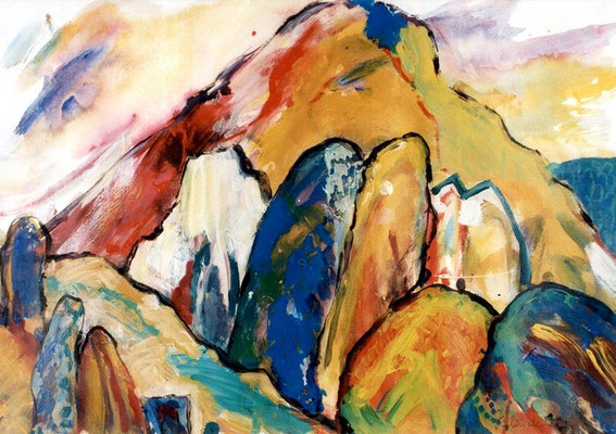 Kraftsteine | Acryl auf Papier | 1998 | 80x60cm