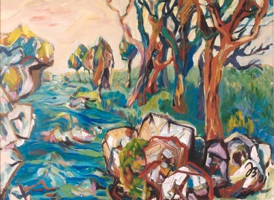 Flußlandschaft | Acryl auf Leinwand | 2001 | 80x60cm