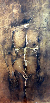 Métal battu, acylique, 50x65cm
