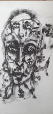 Pastel noir, 40x50cm