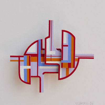 TÍTULO : "COMPOSICIÓN XXVIII" MEDIDAS : 15x17x1,5 cm. TÉCNICA : PINTURA ACRÍLICA SOBRE CARTÓN DENSO GRUESO AÑO : 2024