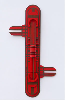 TÍTULO     :  "RELIEVE TÓTEM X" MEDIDAS : 61x32x5 cm. TÉCNICA   : PINTURA ACRÍLICA SOBRE MADERA  AÑO          :  2022  
