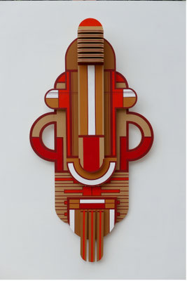 TÍTULO     :  "RELIEVE TÓTEM XIV" MEDIDAS : 96X50X10 cm. TÉCNICA   : PINTURA ACRÍLICA SOBRE MADERA  AÑO          :  2022  