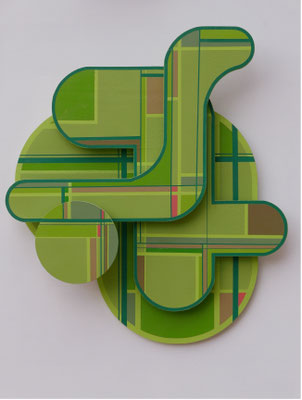 TÍTULO     :  "AMAZÓNICO" MEDIDAS : 58x51,5x7 cm. TÉCNICA   : PINTURA ACRÍLICA SOBRE MADERA  AÑO          :  2022  