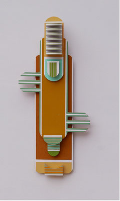 TÍTULO     :  "RELIEVE TÓTEM I" MEDIDAS : 40,5x18x5 cm. TÉCNICA   : PINTURA ACRÍLICA SOBRE MADERA  AÑO          :  2022  