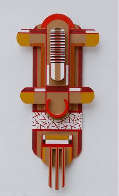 TÍTULO     :  "RELIEVE TÓTEM III" MEDIDAS : 52x25x5,5 cm. TÉCNICA   : PINTURA ACRÍLICA SOBRE MADERA  AÑO          :  2022  