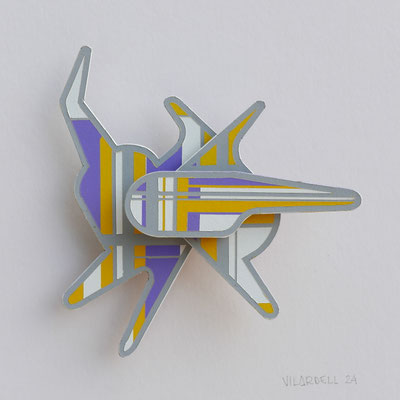 TÍTULO : "COMPOSICIÓN XXVI" MEDIDAS : 16x16x1,5 cm. TÉCNICA : PINTURA ACRÍLICA SOBRE CARTÓN DENSO GRUESO AÑO : 2024