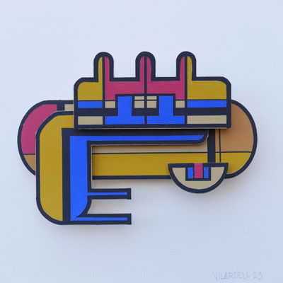 TÍTULO : "URBAN XIX" MEDIDAS : 12,5x18x1,5 cm. TÉCNICA : PINTURA ACRÍLICA SOBRE MADERA AÑO : 2023