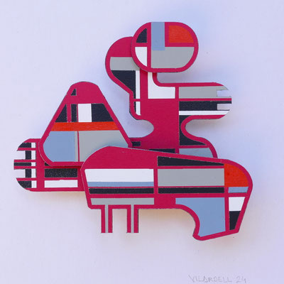 TÍTULO : "COMPOSICIÓN XI" MEDIDAS : 16x17,5x1,5 cm. TÉCNICA : PINTURA ACRÍLICA SOBRE MADERA AÑO : 2024