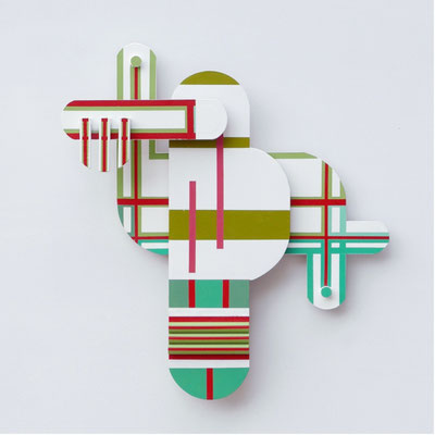 TÍTULO     :  "URBAN IV" MEDIDAS : 34x31x5 cm. TÉCNICA   : PINTURA ACRÍLICA SOBRE MADERA  AÑO          :  2022  