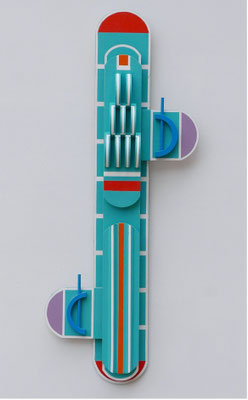 TÍTULO     :  "RELIEVE TÓTEM IV" MEDIDAS : 50,5x20,5x5 cm. TÉCNICA   : PINTURA ACRÍLICA SOBRE MADERA  AÑO          :  2022  