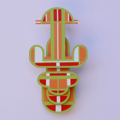 TÍTULO : "RELIEVE TÓTEM XX" MEDIDAS : 19x10,5x1,5 cm. TÉCNICA : PINTURA ACRÍLICA SOBRE MADERA AÑO : 2023