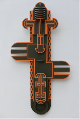 TÍTULO     :  "RELIEVE TÓTEM XII" MEDIDAS : 108,5x57x10 cm. TÉCNICA   : PINTURA ACRÍLICA SOBRE MADERA  AÑO          :  2022  