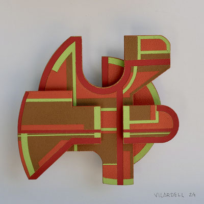 TÍTULO : "COMPOSICIÓN XXXVIII" MEDIDAS : 15x16x3 cm. TÉCNICA : PINTURA ACRÍLICA SOBRE CARTÓN DENSO GRUESO AÑO : 2024