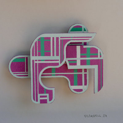 TÍTULO : "COMPOSICIÓN XXXXI" MEDIDAS : 13,5x16,3x3 cm. TÉCNICA : PINTURA ACRÍLICA SOBRE CARTÓN DENSO GRUESO AÑO : 2024