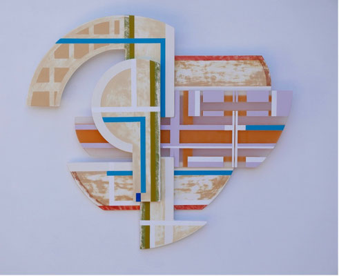 TÍTULO : "COMPOSICIÓN V" MEDIDAS : 49x54x3 cm. TÉCNICA : TÉCNICA MIXTA SOBRE MADERA Y METACRILATO AÑO : 2023