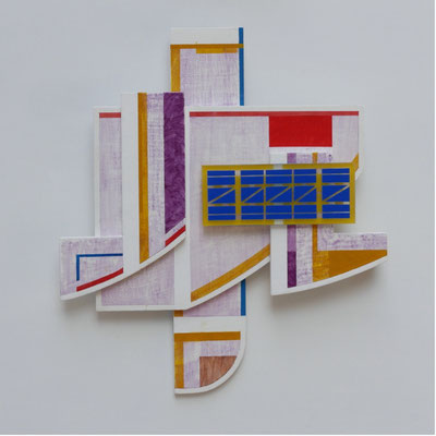 TÍTULO : "COMPOSICIÓN III" MEDIDAS : 41x36x4 cm. TÉCNICA : TÉCNICA MIXTA SOBRE MADERA Y METACRILATO AÑO : 2023