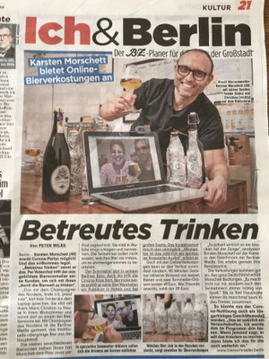 Biersommelier: B.Z. über Biersommelier.Berlin - Online-Bierverkostung - Karsten Morschett, April 2020