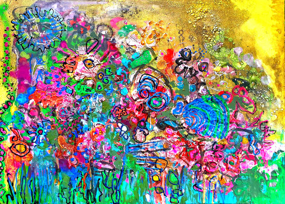 "Ulm", Leinwand, 60 x 50 cm, Farbschichtung, 2021-2022.