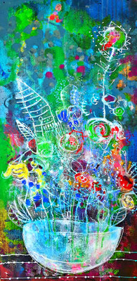"Schale am Hof Wetzlo", versiegeltes Styropor, 100 x 60 cm, Farbschichtung, 2022.