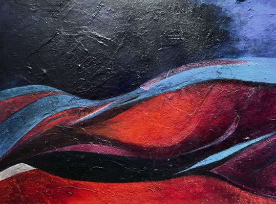 "Gezeiten", 60x80 cm, Leinwand, Farbschichtungen, 1998
