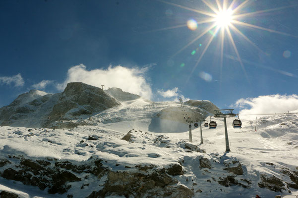 strahlender Sonnenschein auf dem Gletscher