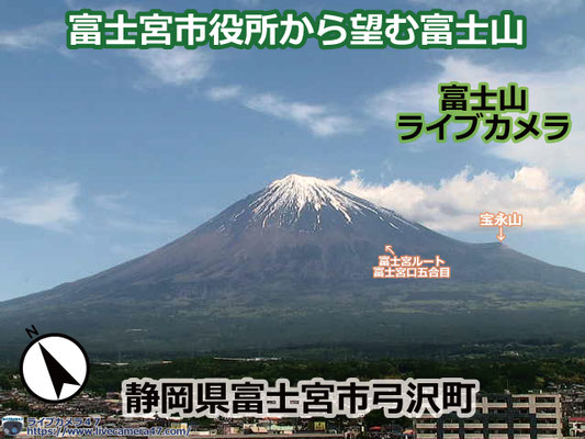 富士山 山頂のライブカメラ「富士宮市役所」の平常時のサンプル画像