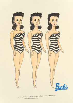Barbie (made in Japan)　2009     size unknown     ink, watercolors, colored pencil on paper