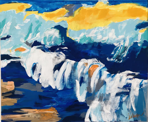 Sonne und Meer Acryl auf LW 120x100 cm
