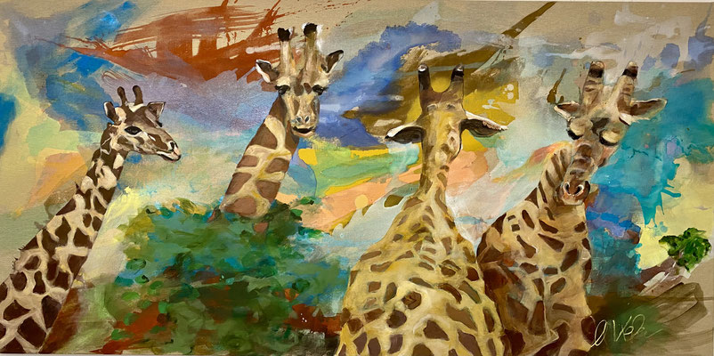 Majestätische Giraffen, 200x100cm, Acryl nicht verfügbar