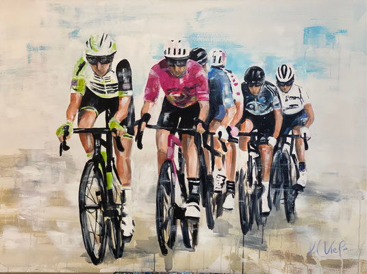 Peloton Acryl auf LW 140x100cm