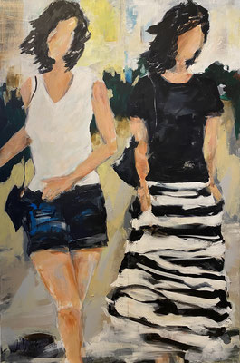 „Two Girls“, 100x150 cm, Acryl auf LW