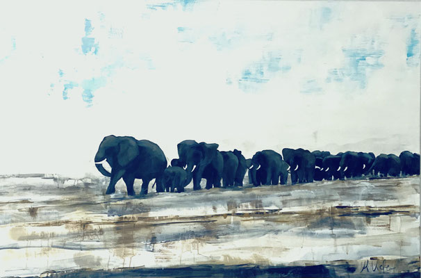 Serengeti, Die Karawane zieht - 150x100cm