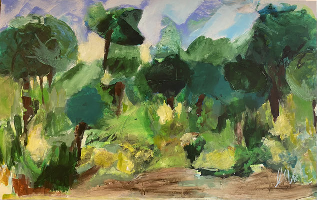 Im Grünen Acryl auf LW 160x100cm