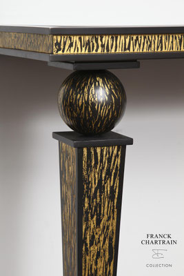 CONSOLE FLAMME Bronze, feuille d'or