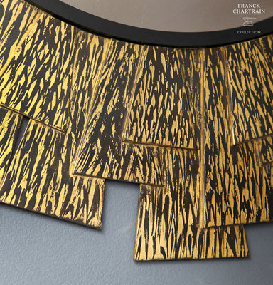 MIROIR FLAMME Bronze, feuille d'or