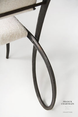 FORGE RUBAN CHAIR Wrought iron, fabric