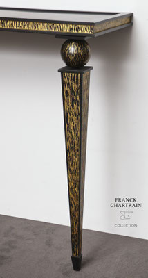 CONSOLE FLAMME Bronze, feuille d'or