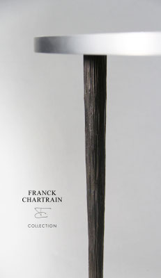 ASTRES NESTING SIDE TABLES Textured bronze, steel polished, textured steel