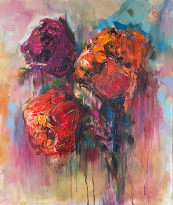 2017, Flowers, Acryl auf Leinwand , 50 x 70 cm