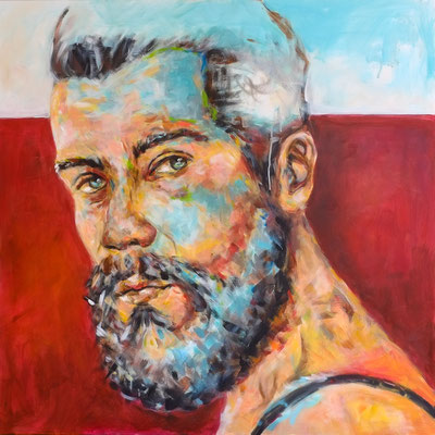 2015, P025, Acryl auf Leinwand, 100 x 100 cm