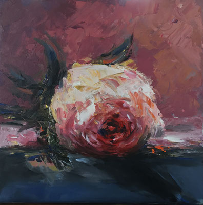 2017, Pink Rose, Acryl auf Leinwand, 30 x 30 cm
